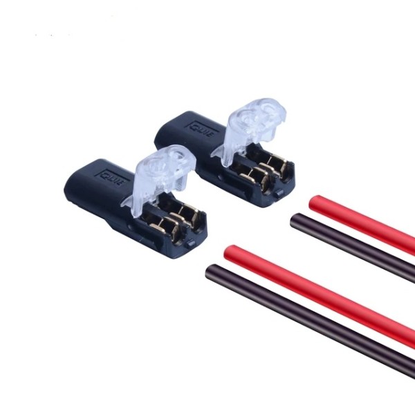 2 Pin Pluggable Wire Connector Quick Splice Crimp Terminal for 22~20AWG Cable
